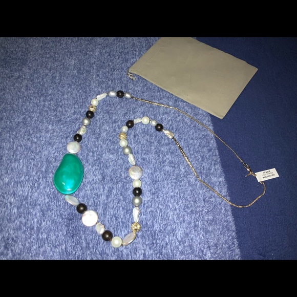 NWT ALEXIS BITTAR pearl,wood, an crystal beaded